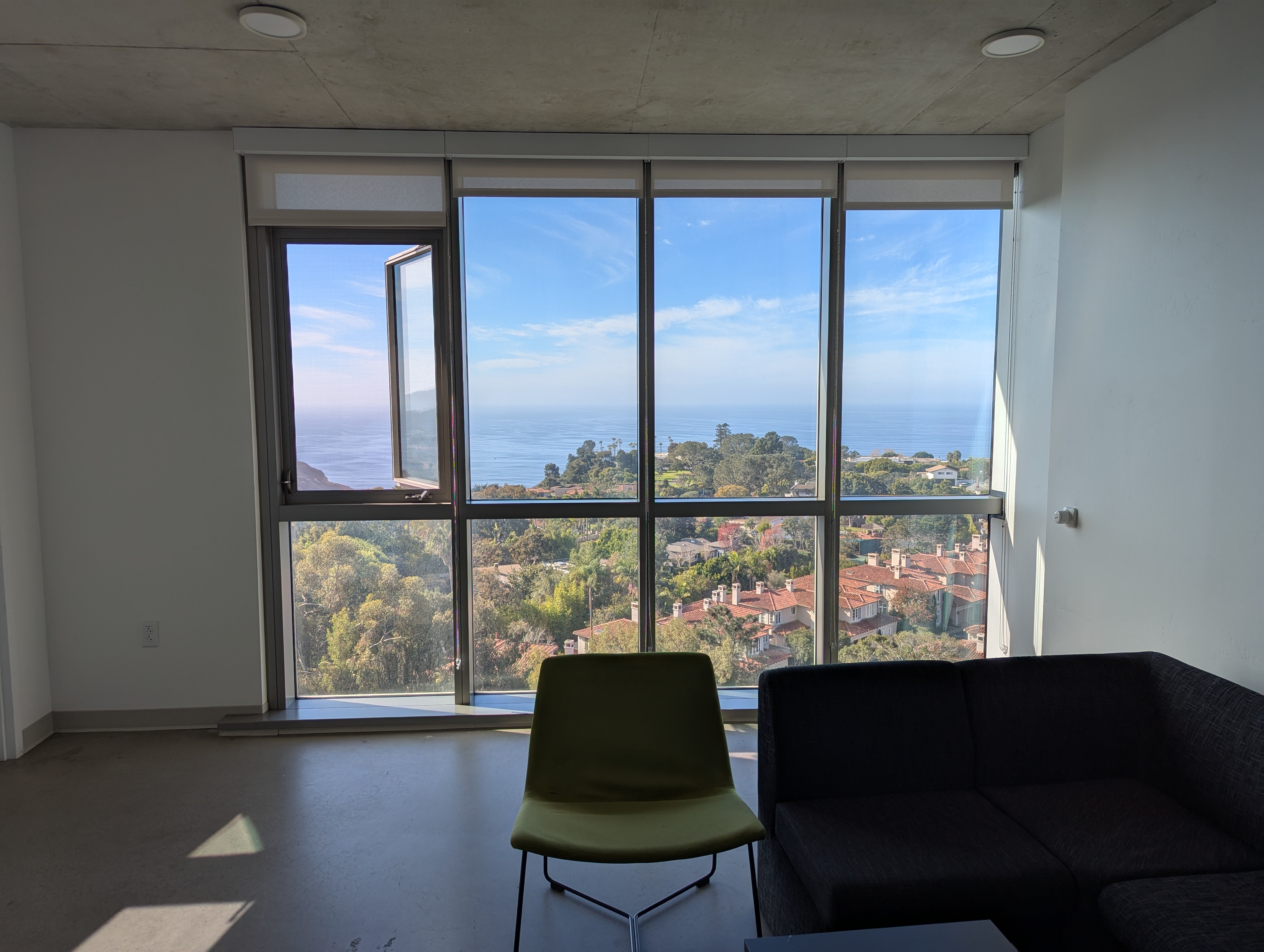 photo of peter's living room including the view outside